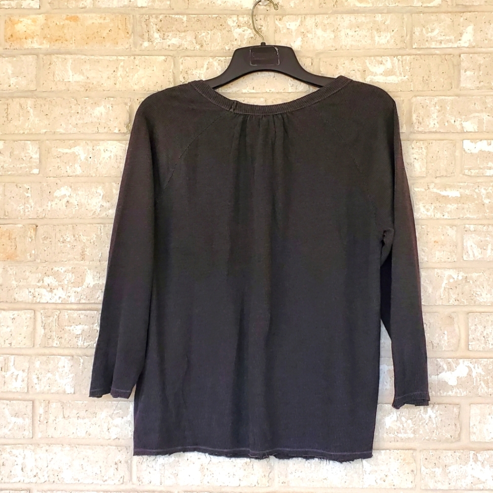 XCVI 3/4 Sleeve Crew Neck Top in Charcoal, Size Large, NWT - Picture 2 of 11